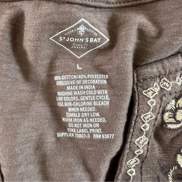 Women’s Large Long Sleeve Embroidered Dressy Blouses St John’s Bay - Picture 6 of 11